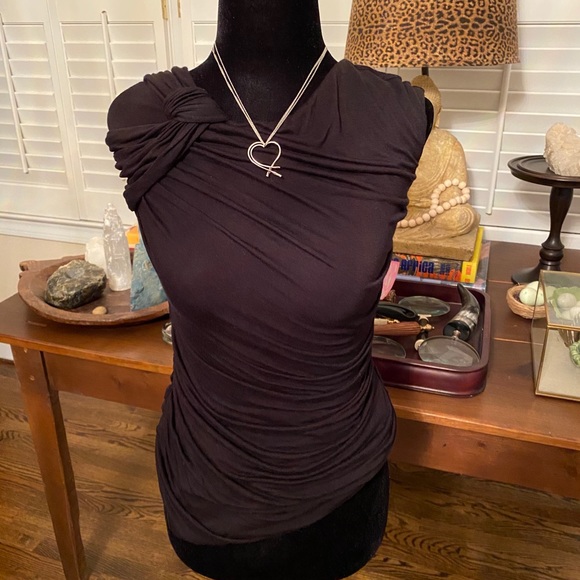 Bailey 44 Black Draped Top 🇺🇸 Small - Picture 5 of 16